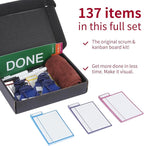 Scrum Board Tool Kit Magnetic Kanban Board, Office Task Management System with to Do, Doing, Verify, Done Columns, 4-Column Workflow Board for Project Planning