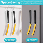 JOYMOOP 4 Pack Crevice Cleaning Brush, Black Hard Bristle Grout Brush, House Cleaning Supplies, Magnetic Gap Cleaning Brush for Kitchen, Bathroom, Window, Toilet, Multifunctional Cleaning Tools