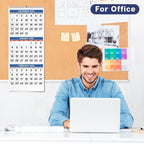 Dunwell 3-Month Wall Calendar 2026 (Blue), Large Monthly Hanging Calendar with Big Grid Numbers, Easy to Read Large Print, Use to Dec 2026, For Office or Home, 11x26 Open, Ships Folded