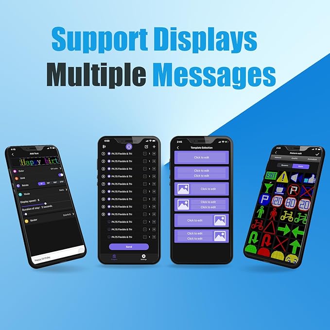 Double Row Scrolling LED Sign,Programmable Flexible LED Matrix Panel,Bluetooth APP Control,DIY Text, Patterns, Animations