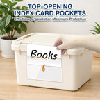 H4D 48 Pack Labels for Storage Bins, 3" x 5" Plastic Clear Adhesive Index Card Holders, Tote Label Pockets for Organizing Storage, Library Card, Shelves