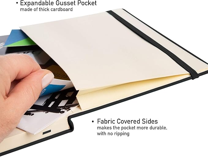 Simply Genius A5 Hardcover Dotted Notebook - Lay-Flat Binding & Grid Pages - Durable Leatherette Cover & Dotted Journal Multipack - Ample 192-Page Bulk Journals - Pack of 20, A5, Black