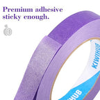 KIWIHUB Purple Painters Tape,1" x 60 Yards x 5 Rolls (300 Yards Total) - 14 Day Easy Removal Decorative Masking Tape for Painting,Labeling,DIY Crafting,Decoration and School Projects