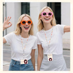 Teacher Lanyard with ID Holder Flower Cute Wooden Beaded Lanyards for ID Badge Holders Retractable Badge Reel Keys Eyeglass Chains for Women