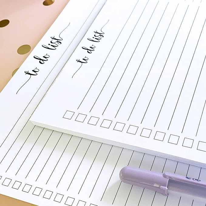 321Done To Do List Notepad - 50 Sheets (8.5" x 11") To-Do Checklist Tear Off Planning Pad, Large Letter-Size - Made in The USA - Simple Script - College-Ruled