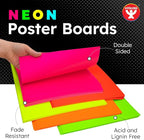 Hygloss Medium Poster Board 11x14 - 50 Assorted Neon Color Poster Boards Bulk Pack - 10 Pt. Thickness Colored Poster Board Paper for Projects, Signs, Displays - Posterboard Multipack 11" x 14"