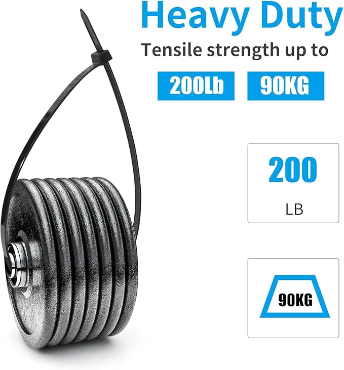 XINGO 24 Inch White Large Zip Ties Heavy Duty 500 Pack, 200 LBS Ultra Strong Plastic Wire Ties, Large Cable Ties Extra Long Tie Wraps, Indoor and Outdoor UV Resistant
