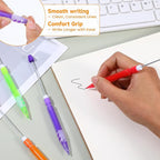 16Pcs Beadable Mechanical Pencils Bulk, Include 16 Beaded Mini Mechanical Pencil with 16 Lead Refills, Beadable Pencils with Silicone Hand Guard for Writing Drawing Sketching DIY Crafting (8 Colors)