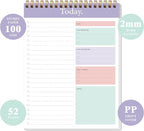 GOLDPEI To Do List Notepad - Daily Planner Notepad Undated 52 Sheets, 6.5" x 9.8" Planning Pad Checklist Productivity Note Pad for Work and Personal Organized