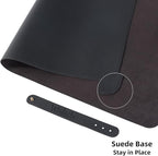 Wolaile Desk Pad 36x17 inches,PU Leather Desk Blotter,Non-Slip Base Waterproof Surface Office Desk Mat Protector,Old Desktop Cover Decor,Large Mouse Pad,Black