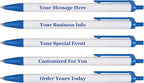 RevMark Personalized Ballpoint Pen, Custom Printed Name, Business or Event Information, Timeless Advertising, USA Made Pens, Promotional Marketing, Smooth Black Ink, Bulk Pack (Blue,100 Ct.)