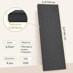 TONOR 4 PCS Large Acoustic Panel, 35.4″ * 11.8″ * 2.36″ 3D Fiberglass Sound Proof Panel with Full Self-adhesive, Decorative Echo Absorbing Wall Panel, for Studio, Living Room, Home, Office, Black