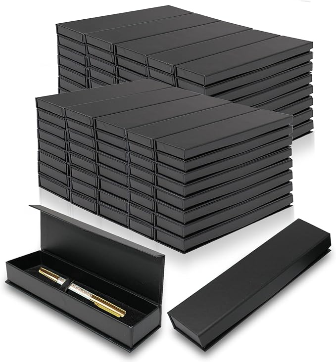 Olutacot 84 Pcs Pen Gift Boxes Empty Black Ballpoint Pen Gift Box with Cushion Pen Jewelry Display Box Empty Present Collection Cases for Birthday Souvenir Business Gifting Office Supplies