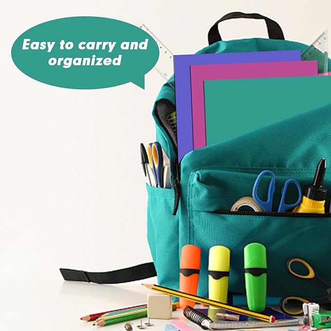 Two Pocket Folders, RAZCC 125 Pack 2 Pocket Folders Fit Letter Size Paper, Paper Folders with Pockets for School Office Business Home (Assorted 5 Colors)