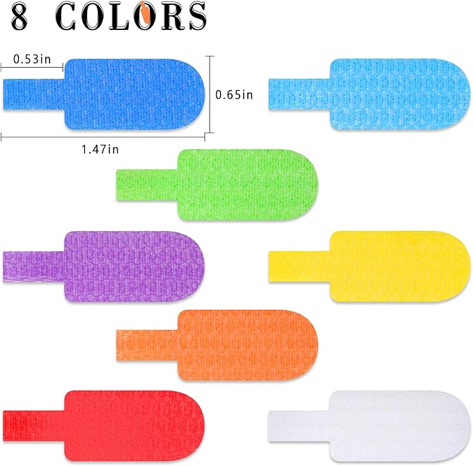 50 Pieces Cable Labels Multi Color Cord Wire Labels, Cable Tags and Wire Tags for Management and Classify for Electronics, Computers and More(Regular Style)