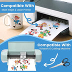 150 Sheets Glossy Sticker Paper, 8.5in x 11in Sticker Paper for Inkjet Printer, Self-adhesive Printable Sticker Papers, Vibrant Colors, Dries Quickly, US Letter Size