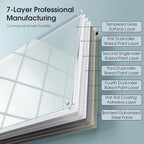 MaxGear Glass Whiteboard Wall Mounted, Frameless Magnetic Dry Erase Board, Tempered Glass, Steel-Backed, Non-Porous Smooth Surface, Floating Design, Accessories Included, for Office Home Classroom