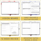 The Phoenix Planner - Best Daily Calendar and Agenda for Goal Setting, Boost Happiness and Productivity - Gratitude Journal, Habit Tracker, Quarterly Business Planner - 6 Months, Undated (Crimson)