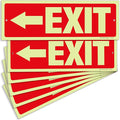 iSYFIX Exit Signs with Directional Left Arrow - 6 Pack 12x4 Inch Glow in the Dark for Business, School, Office, Warehouse - Durable 40 Mil Polystyrene, UV Laminated, Waterproof, Scratch & Fade Resistant