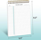 KAICN To Do List Notepad, Undated Daily Planner Notepad With To Do List Notebook Checklist Planner Spiral Waterproof Notepad for Office Supplies, School Planner, Green, 52 Sheets, 5.5"*8.3" A5 Size