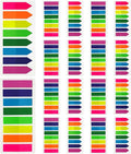 KICNIC Page Markers Colored Sticky Tabs 3200 Pcs, Translucent Arrow Flags for Page Marking, Fluorescent Index Tab Stickers for Notebooks, Small Sticky Notes Flags [8 Colors, 16 Sets]