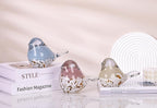 WUBIANJIE Hand Blown Glass Bird Statue Collectible Animal Art Paperweight, Living Room Bedroom Bookshelf Coffee Table Small Ornaments Shelf Home Decoration (Blue)