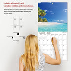 2026 Wall Calendar,Calendar 2026, November 2025 - December 2026, Wall Calendar Beaches Island, 12" x 24" Opened,Full Page Months Thick & Sturdy Paper for Calendar Organizing & Planning