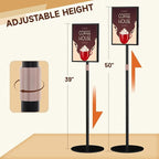 Newzueby Sign Holder Stand 8.5x11 inch - Flip Open Pedestal Floor Standing Sign Holder, Adjustable Versatile Sign Stands for Display, Floor Sign Holder with Easy Replacement for Events and Promotions (1 PACK)