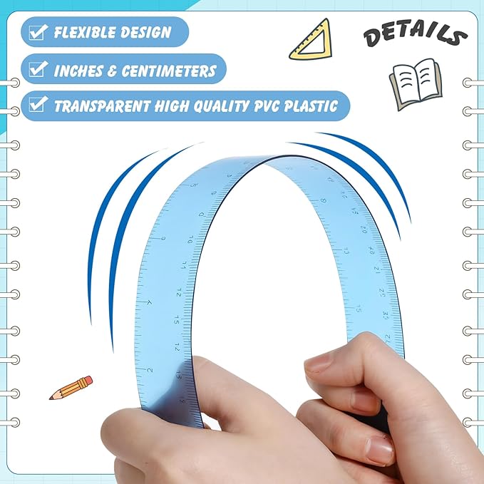ForraFun 120 Pcs 12 Inch Plastic Ruler Bulk Colorful Transparent Ruler with Imperial and Metric Scales for Back School Office Supplies Home Tool Operation Measuring Drawing(Ocean Colors)