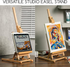 MEEDEN Tabletop Easel for Painting H-Frame, Adjustable Painting & Display Table Top Easel Stand, Hold Canvas up to 16", Sturdy Beech Wood Table Art Easel for Adults, Kids, Beginners