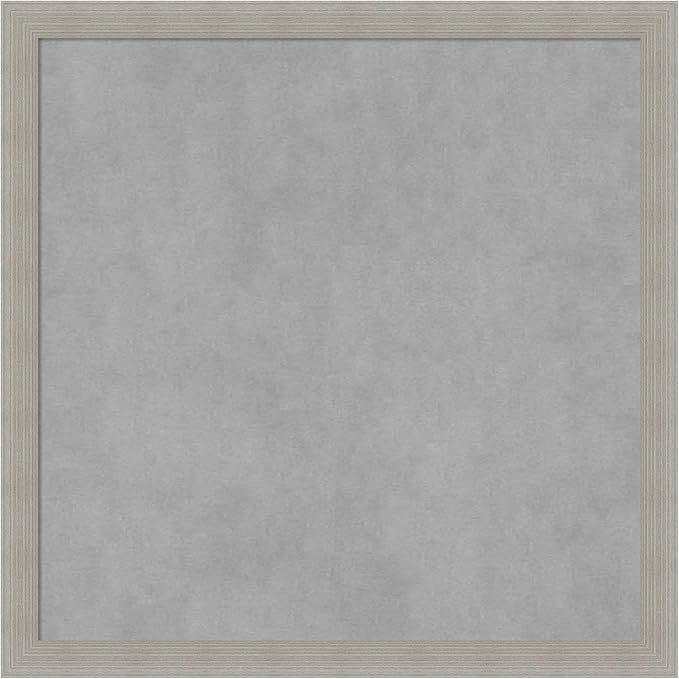 Amanti Art Grey Framed Magnetic Board 22x22 Medium Vision Board for use with Magnets, 100% Metal Sheet to Display Items as Office Decor or for Home Organization in mudroom, Kitchen or Kids Room