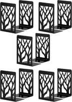 Book Ends, Bookends, Bookends for Shelves, Bookend, Book Ends for Heavy Books, Black Metal Book Shelf Holder Home Decorative, Book Stoppers for Shelves, Bookend Supports 5 Pair