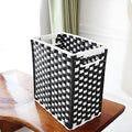 Fozxsvg Black Woven Wicker 3.5 Gallon Fabric Trash Can, Storage Baskets, Waterproof Cute Waste Basket, Decorative Trash Bin for Bedroom, Office, Living Room, Kitchen