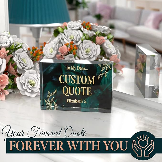 Custom Acrylic Sign Personalized, Custom Desk Name Plate, 18 Styles, (4"x6"), With Gift Box, USA Made by Acryluxe. (Luxurious)