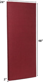 ATS Acoustics Sound Absorbing Acoustic Panel 24" x 48" x 2" Beveled Edge (Burgundy)