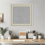Amanti Art Silver Framed Magnetic Board 22x22 Small Vision Board for use with Magnets, 100% Metal Sheet to Display Items as Office Decor or for Home Organization in mudroom, Kitchen or Kids Room