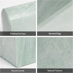 Faticdorr Luxury Marble Bookends for Shelves, 13LB Heavy Duty Marble Book Ends for Heavy Books, Stone Bookends Decorative, Polished, Light Green Arch, Set of 2