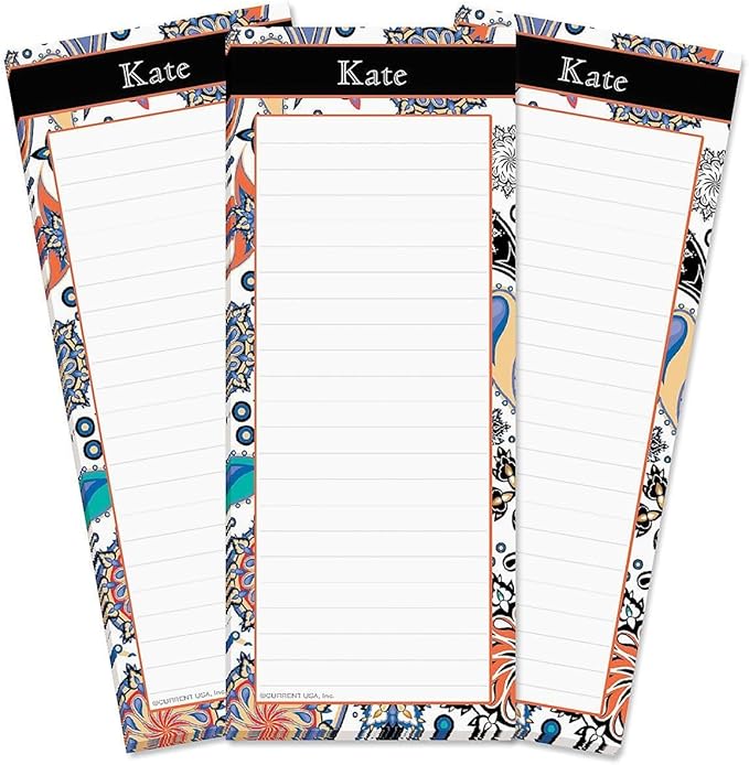 Current Color Paisley Personalized Lined Shopping List Pads - Set of 3