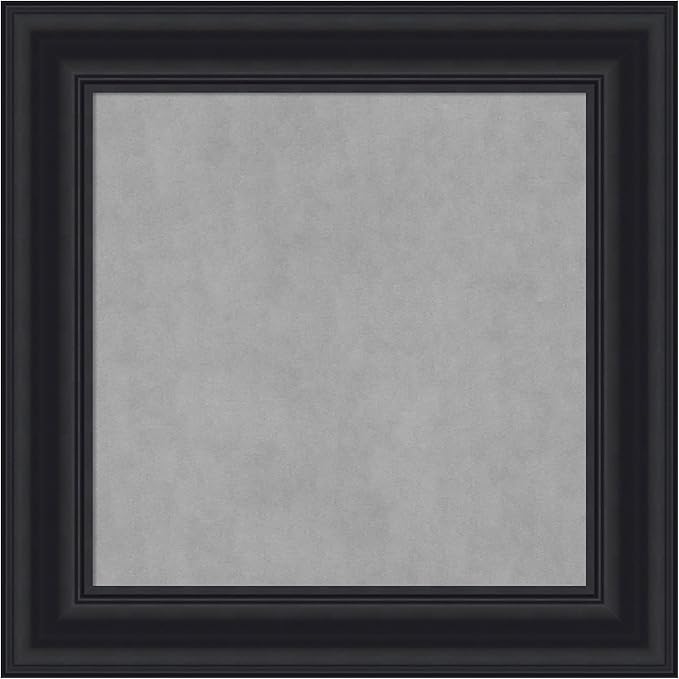 Amanti Art Black Framed Magnetic Board 16x16 X-Small Vision Board for use with Magnets, 100% Metal Sheet to Display Items as Office Decor or for Home Organization in mudroom, Kitchen or Kids Room