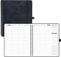 POPRUN 2026 Weekly Planner 30-Mintue (Medium 7'' x 8.5'') - From Jan 2026 to Dec 2026 - Two Pages Per Week Appointment Book with Monthly Tabs, Softcover, Inner Pocket, Pen Holder - Black