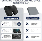 Skechers Seat Cushion, Air Cooled Memory Foam Cushion for Office Chair,Ergonomic Office Desk Accessories for Tailbone Pain Relief,Chair Cushions for Long Sitting Office Workers,Car Drivers,Black