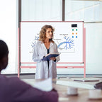 TSJ OFFICE Large Rolling Whiteboard - Dry Erase Magnetic 48 x 32 Inches White Board Height Adjust Double Sides Mobile Portable Easel on Wheels, Dry Erase Board with Stand for Office, Home & Classroom