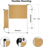 XBoard Magnetic whiteboard 36 x 24 - Combo Whiteboard Dry Erase Board Cork Board 36 x 24