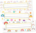 30 Name Tags for Classroom Cubbies, 3x9 in Boho Rainbow Name Plates for Desks, Classroom Must Haves for Teachers Elementary - A02