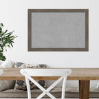Amanti Art Grey Framed Magnetic Board 18x26 Medium Vision Board for use with Magnets, 100% Metal Sheet to Display Items as Office Decor or for Home Organization in mudroom, Kitchen or Kids Room