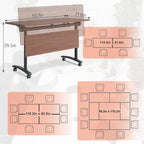 Conference Table,55.1''Folding Conference Room Table for 4-12 People,Mobile Flip Top MeetingTraining Table with Different Coulor and Styles for Offices, Classrooms,Meeting Room (2, D)