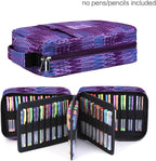 qianshan Pencil Case Holder Slot - Holds 202 Colored Pencils or 136 Gel Pens with Zipper Closure - Large Capacity Pen Organizer for Watercolor Pens or Markers - Perfect for Beginner and Artist Purple
