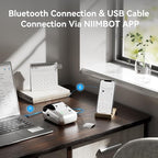 NIIMBOT B1 Label Maker with Tapes, 2 Inch Portable Thermal Label Printer for Home School Office Small Business, Address, Bakery, Crafts, Retail, Support Smartphones & PC, Silver