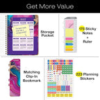 HARDCOVER 2026 Planner, 8.5"x11": 14 Months (November 2025 - December 2026), Daily Weekly Monthly Planner, Yearly Agenda, Bookmark, Pocket Folder and Sticky Note Set (Pink Purple Marble)