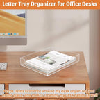 AZFUNN Acrylic Letter-Size Tray, Sturdy Heavy-Duty Clear Printer Paper Tray, Single-Tier Stackable File Storage Organizer for Office Home (1, Clear)
